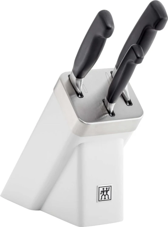 ZWILLING FOUR STAR Zestaw 3 noży w bloku samoostrzącym biały 35134-420-0