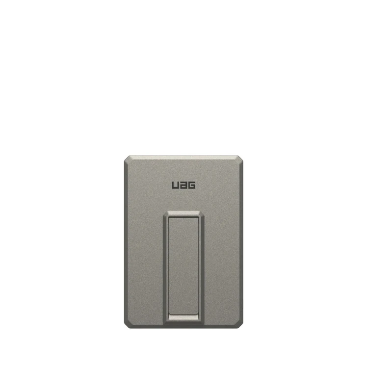 Powerbank UAG Ultra Slim 5K - powerbank 5000 mAh z podstawką, ładowanie bezprzewodowe 10W, kompatybilny z MagSafe, kabel w zestawie (titanium)