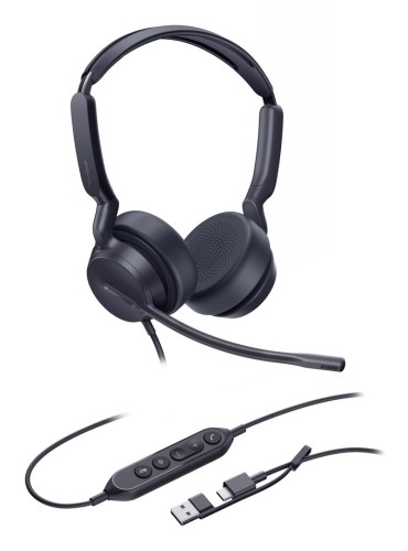 Yealink UH42 Dual UC USB-C/A Zestaw słuchawkowy Przewodowa Opaska na głowę Połączenia/muzyka USB Type-C / USB Type-A Czarny
