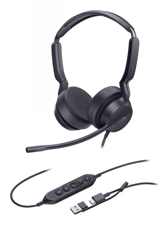 Yealink UH42 Dual UC USB-C/A Zestaw słuchawkowy Przewodowa Opaska na głowę Połączenia/muzyka USB Type-C / USB Type-A Czarny