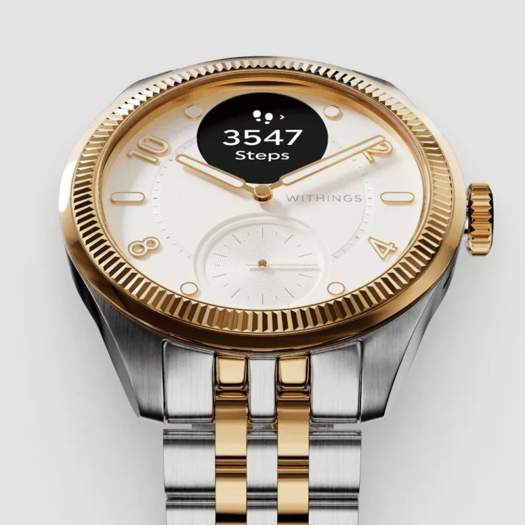 Zegarek Withings Scanwatch Nova Brilliant z EKG, puls, SPO2, temperatura, mierzenie aktywności i snu 39mm, gold