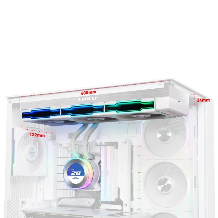 Lian Li GA II Hydroshift II LCD-C 360TL Procesor Chłodnica cieczy all-in-one 12 cm Biały 1 szt.