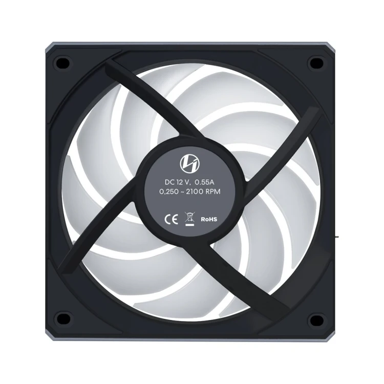 Lian Li 12RCL1W3B system chłodzenia komputerów Obudowa komputera Wentylator 12 cm Czarny