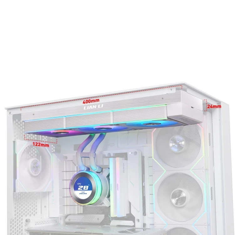 Chłodzenie wodne Lian Li GA II Hydroshift II LCD-C 360CL all-in-one 12cm Biały
