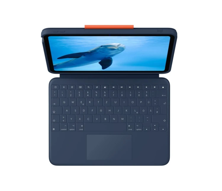 Logitech Rugged Combo 4 Touch QWERTZ Niemiecki Smart Connector Niebieski