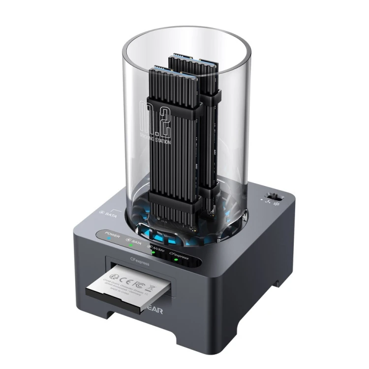 GRAUGEAR G-M2DK-CR-10G stacja dokująca do dysków twardych USB 3.2 Gen 2 (3.1 Gen 1) Type-C Szary
