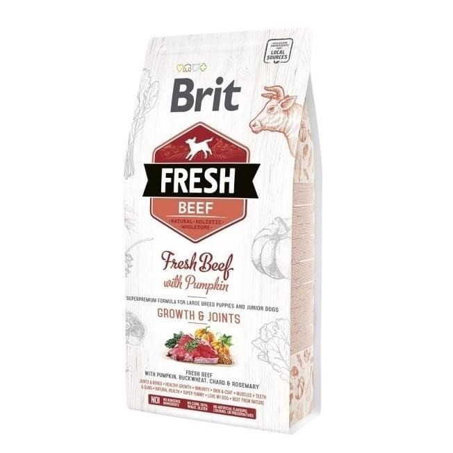 BRIT Fresh Beef & Pumpkin Puppy Large Growth & Joints  - sucha karma z wołowiną i dynią dla szczeniąt ras dużych - 12 kg