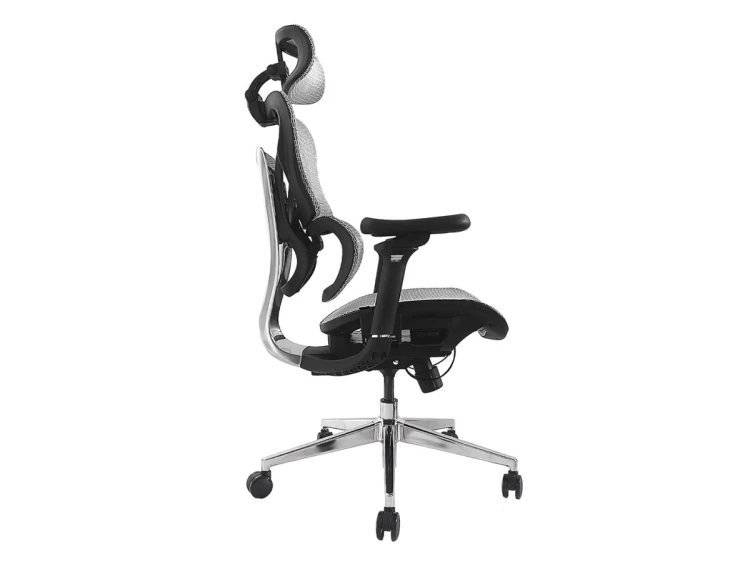 Wyposażenie Ergonomiczne Krzesło Biurowe + Zagłówek/Podłokietniki Szare Lite Sprzedaż Detaliczna