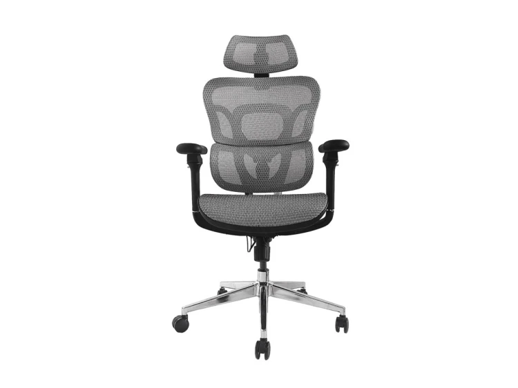 Wyposażenie Ergonomiczne Krzesło Biurowe + Zagłówek/Podłokietniki Szare Lite Sprzedaż Detaliczna