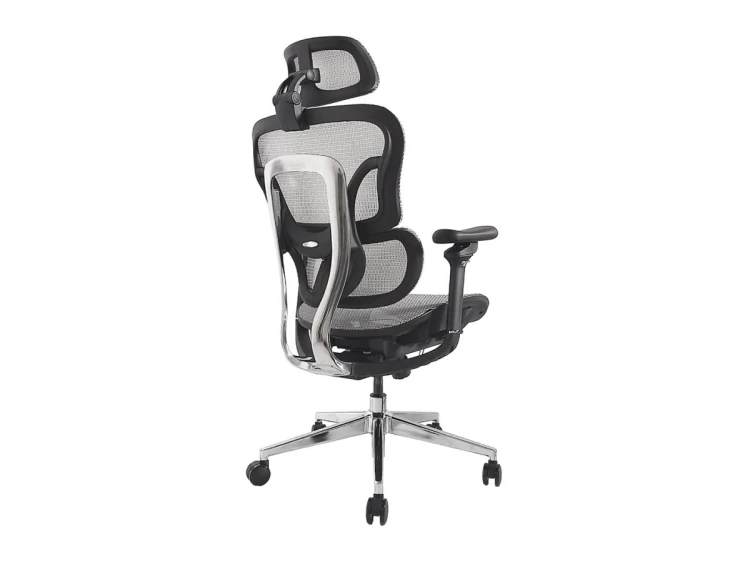 Wyposażenie Ergonomiczne Krzesło Biurowe + Zagłówek/Podłokietniki Szare Lite Sprzedaż Detaliczna