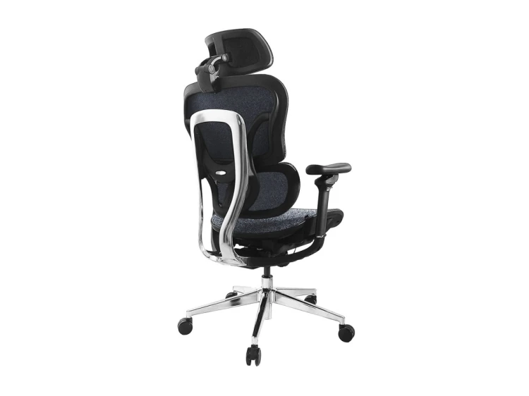 Wyposażenie: Ergonomiczne krzesło biurowe + Zagłówek/Podłokietniki niebieski/lite Sprzedaż detaliczna