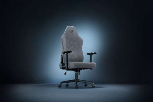 Wielowarstwowa tkanina Razer/stal Fotel do gier Iskur V2 X Jasnoszary