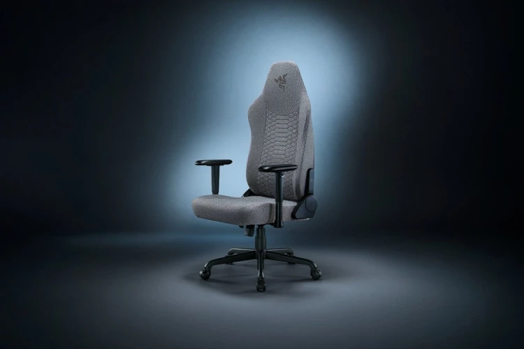 Wielowarstwowa tkanina Razer/stal Fotel do gier Iskur V2 X Jasnoszary