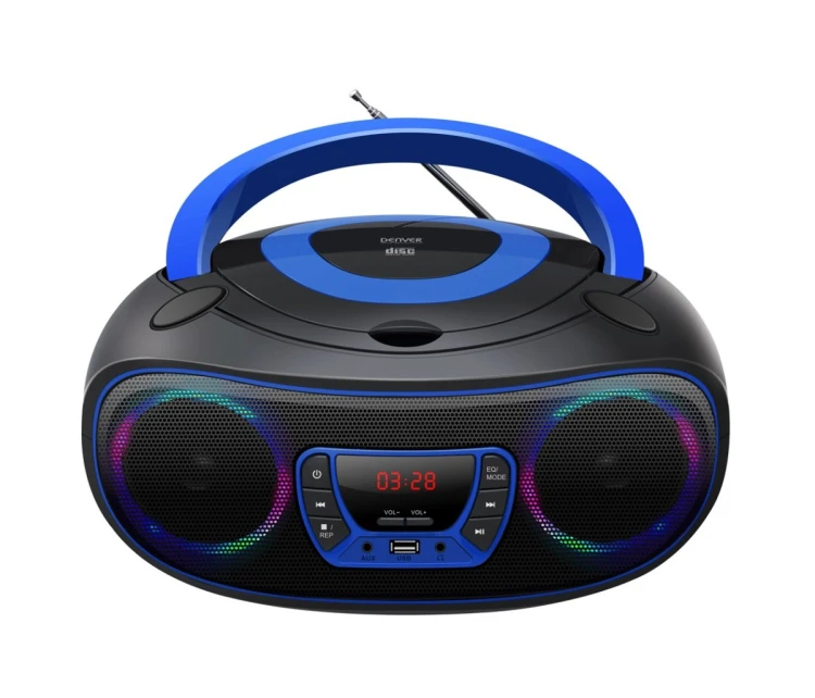 Przenośny odtwarzacz CD Denver TCL-212BT BLUE cd Czarny, Niebieski
