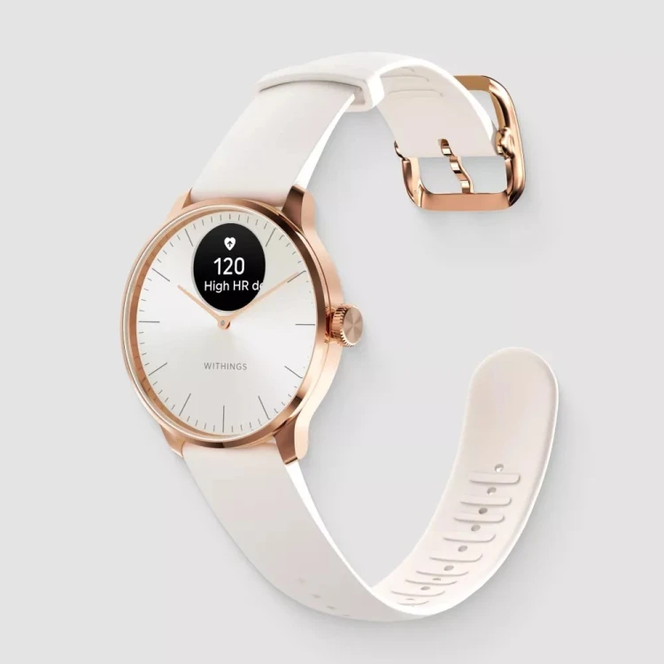 Zegarek Withings Scanwatch Light - zegarek z funkcją EKG, pomiarem pulsu i SPO2 oraz mierzeniem aktywności fizycznej i snu (37mm, rose gold-sand)