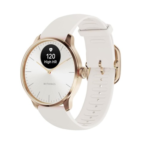 Zegarek Withings Scanwatch Light - zegarek z funkcją EKG, pomiarem pulsu i SPO2 oraz mierzeniem aktywności fizycznej i snu (37mm, rose gold-sand)