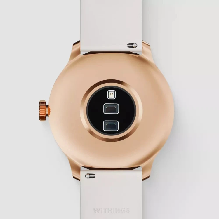 Zegarek Withings Scanwatch Light - zegarek z funkcją EKG, pomiarem pulsu i SPO2 oraz mierzeniem aktywności fizycznej i snu (37mm, rose gold-sand)