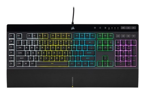 Korsarz | Gumowa kopuła | K55 RGB PRO | Klawiatura do gier | Klawiatura do gier | Światło LED RGB | Stany Zjednoczone | Przewodowe | Czarny