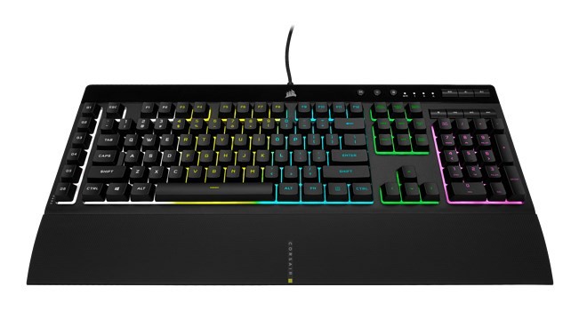 Korsarz | Gumowa kopuła | K55 RGB PRO | Klawiatura do gier | Klawiatura do gier | Światło LED RGB | Stany Zjednoczone | Przewodowe | Czarny