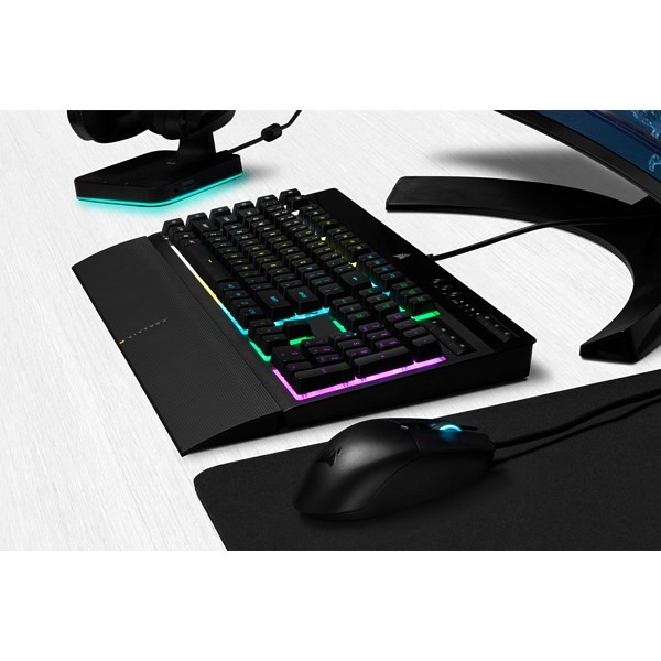 Korsarz | Gumowa kopuła | K55 RGB PRO | Klawiatura do gier | Klawiatura do gier | Światło LED RGB | Stany Zjednoczone | Przewodowe | Czarny