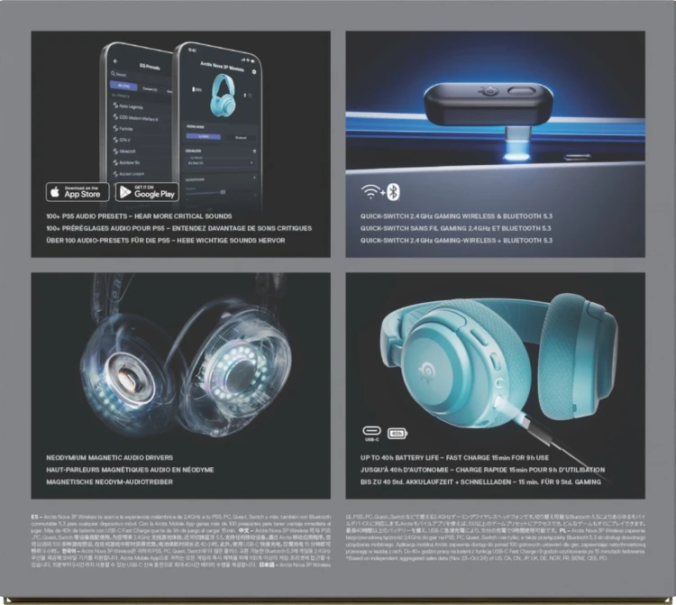 Słuchawki Steelseries Arctis Nova 3P Wireless for Playstation, Aqua