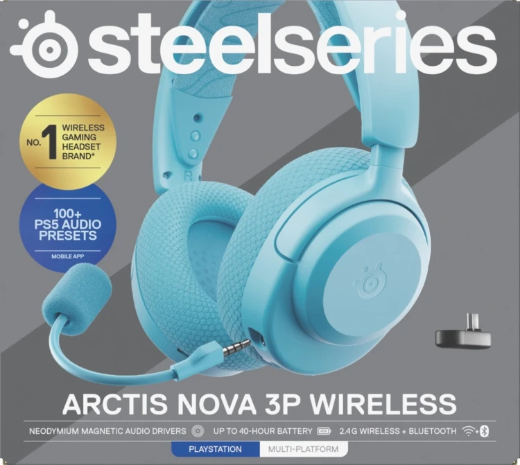 Słuchawki Steelseries Arctis Nova 3P Wireless for Playstation, Aqua