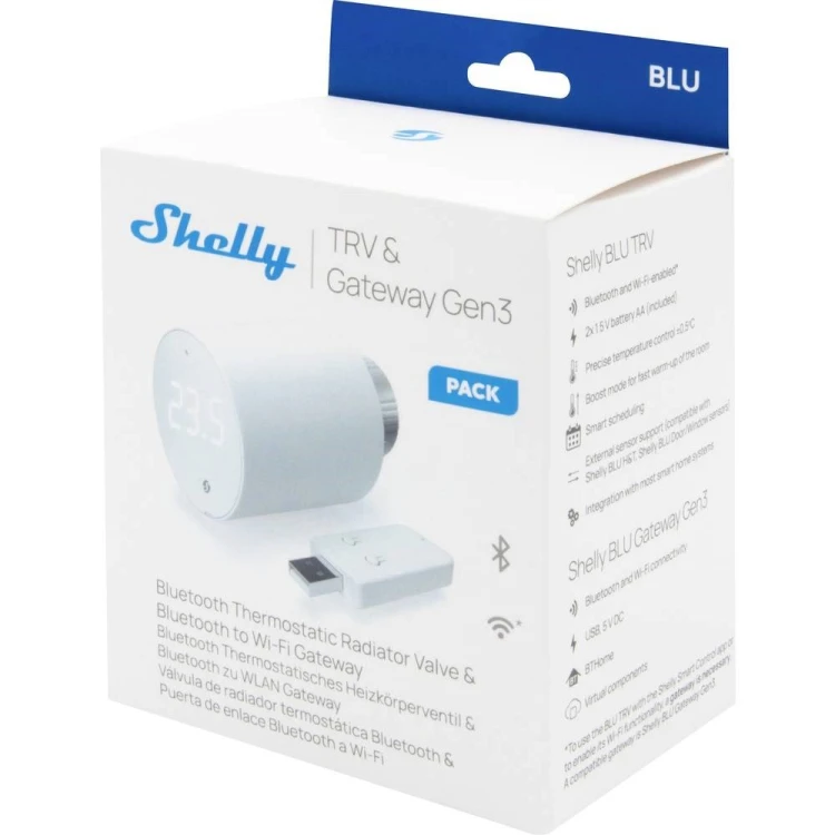 Shelly BLU TRV Głowica termostatyczna Biały