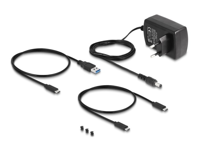 Delock - Kontroler pamięci - Funkcja klonowania - 2.5", 3.5", M.2 (6.4 cm, 8.9 cm) - Karta M.2 (PCIe NVMe i SATA) / SATA SSD - USB-C 3.2 (Gen 2x1)