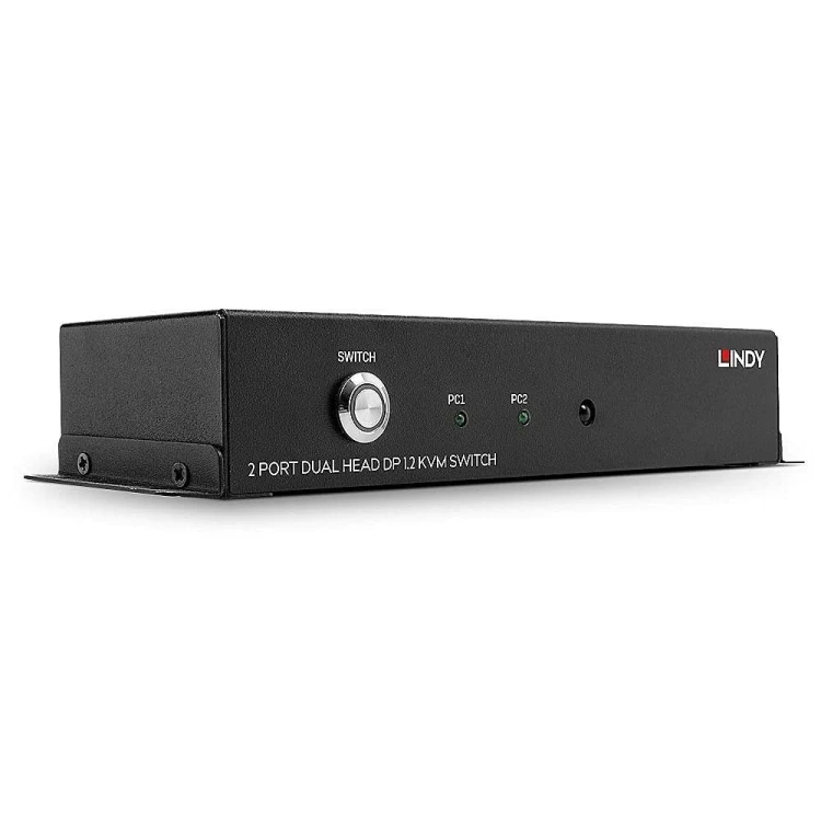 LINDY 2-portowy przełącznik DisplayPort 1.2 z podwójną głowicą