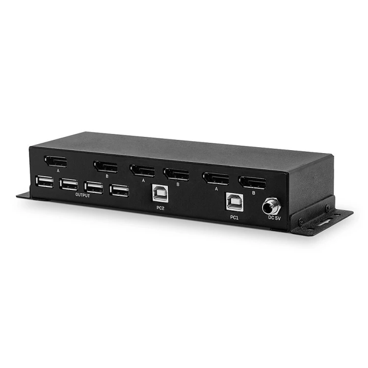 LINDY 2-portowy przełącznik DisplayPort 1.2 z podwójną głowicą
