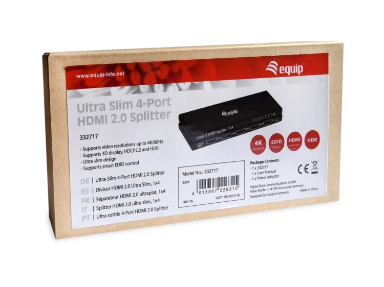 Wyposażenie Rozdzielacz wideo HDMI 4x HDMI (332717)