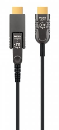 Aktywny kabel światłowodowy MANHATTAN High Speed z odłączanym złączem 4K@60Hz UHD, HDMI męski na Micro HDMI męski (typ D) i odłączany HDMI męski (typ