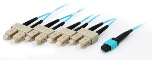 Kabel krosowy SC wielomodowy do MTP 7,0 m światłowód 50/125 mikronów OM4 Akwamaryn