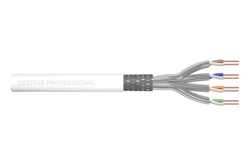 Kabel instalacyjny DIGITUS kat.7, S/FTP, Dca, AWG 26/1, LSOH, 305m, biały, karton