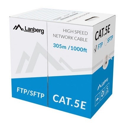 Kabel sieciowy Lanberg LCS5-11CU-0305-S S/FTP (S-STP) Cat5e Szary 305m
