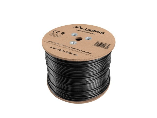 Kabel sieciowy Lanberg LCU5-30CU-0305-BK Czarny 305m Cat5e U/UTP