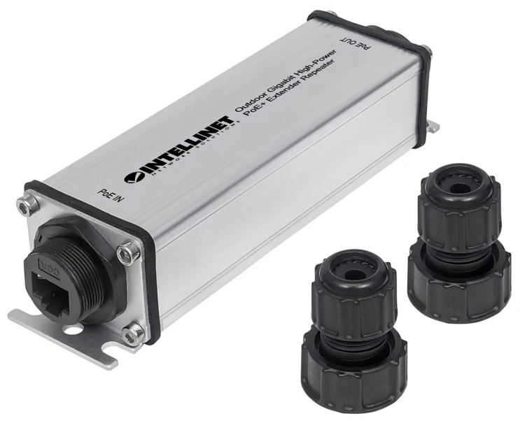 GIGABITOWY EXTENDER SYGNAŁU POE/POE+ 1-PORTOWY ZEWNĘTRZNY