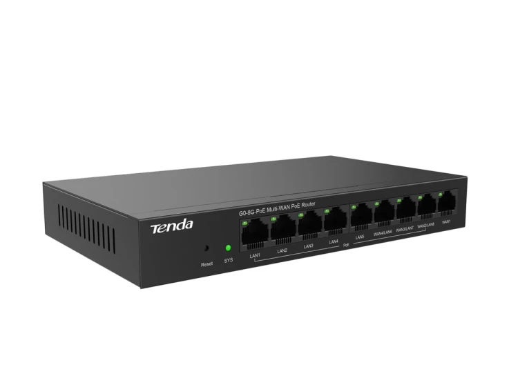 Tenda G0-8G-PoE ruter Gigabit Ethernet Czarny