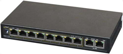 PULSAR S108 łącza sieciowe Fast Ethernet (10/100) Obsługa PoE Czarny