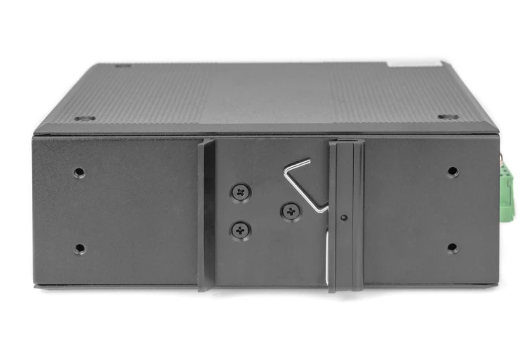 Switch przemysłowy 7-portowy Gigabit PoE+ z 1x PD, IEEE802.3af/at, DIN rail, rozszerzony zakres temp.