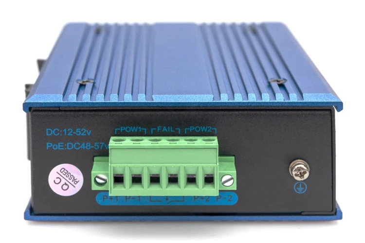 Przemysłowy switch 4x 1000Base-TX PoE 120W + 1x 1000Base-FX (bez modułu) DIN rozszerzony zakres temp