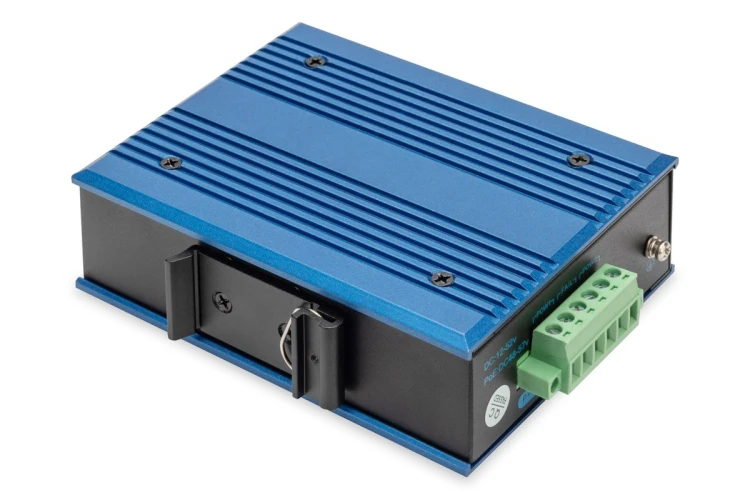 Przemysłowy switch 4x 1000Base-TX PoE 120W + 1x 1000Base-FX (bez modułu) DIN rozszerzony zakres temp