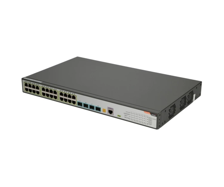 FiberHome S4820-28T-X-PE-AC łącza sieciowe Zarządzany L2/L3 Gigabit Ethernet (10/100/1000) Obsługa PoE 1U Czarny, Szary