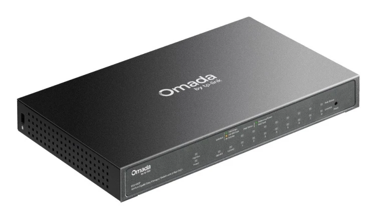 TP-Link Omada ES210GP przełącznik sieciowy Zarządzany L2 Gigabit Ethernet (10/100/1000) Obsługa PoE DIN rail Czarny