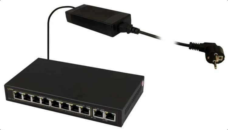 PULSAR SG108 łącza sieciowe Gigabit Ethernet (10/100/1000) Obsługa PoE Czarny