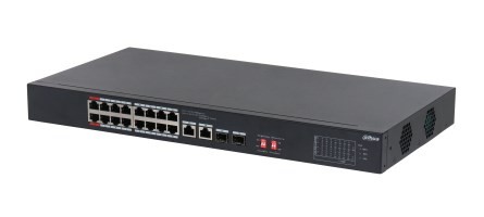 Dahua Technology PoE S3218-16ET-135 przełącznik sieciowy Nie zarządzany L2 Gigabit Ethernet (10/100/1000) Obsługa PoE 1U Czarny