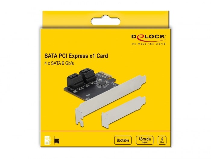 DeLOCK 4 portowy SATA PCI Express x1 Card - Konstrukcja niskoprofilowa
