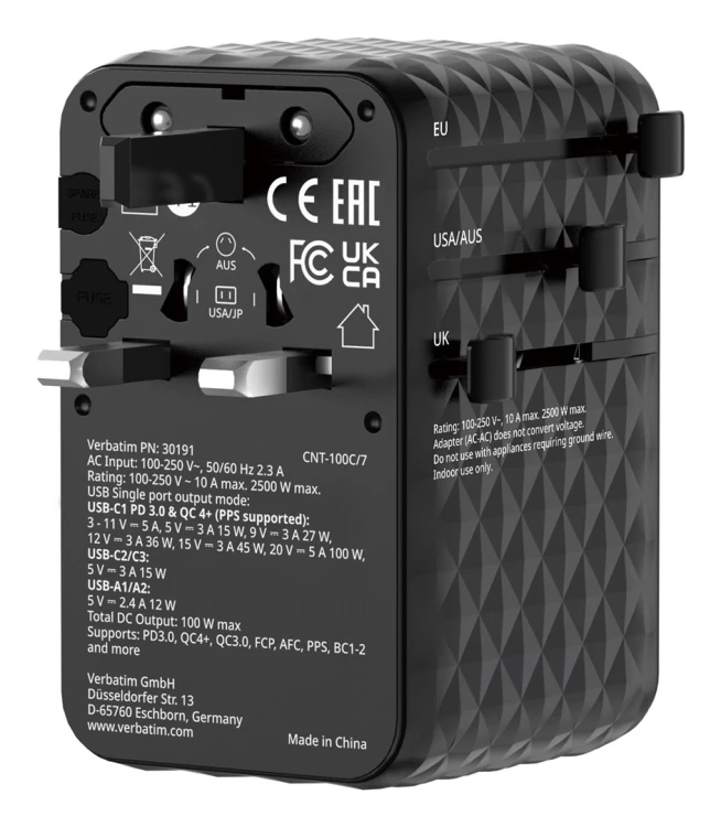 Ładowarka Verbatim Charge ´n´ Travel 100W