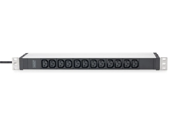 Listwa zasilająca Digitus DN-95426 8005272 z profilem aluminiowym, 12 gniazd, 2m, wtyczka ze stykiem ochronnym