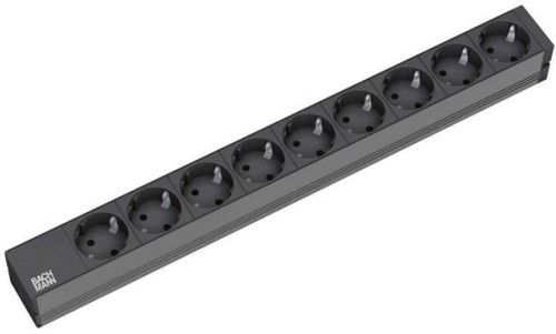 Bachmann 9x Schuko, 2m rozgałęziacz 9 x gniazdo sieciowe Czarny